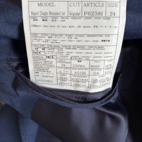 Suitsupply Mid Blue Napoli Suit - 38 - Picture 7 of 7